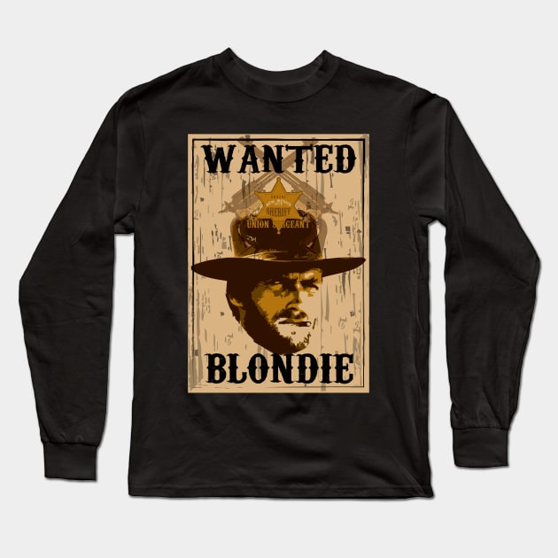 Western Movie Fan Wanted Poster Long Sleeve T-Shirt by Scar